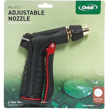 Orbit Pro Flo Metal Adjustable Pistol Nozzle Black 56516
