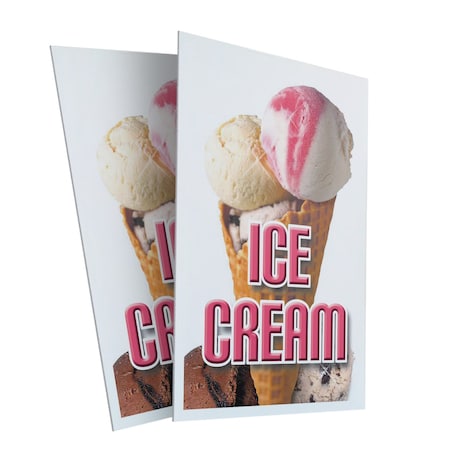Signmission Ice Cream Old, Plastic Signs Only 24 Inch x 36 Inch, Corrugated Plastic, 2PK CSB-2436-2PACK-Ice Cream Old