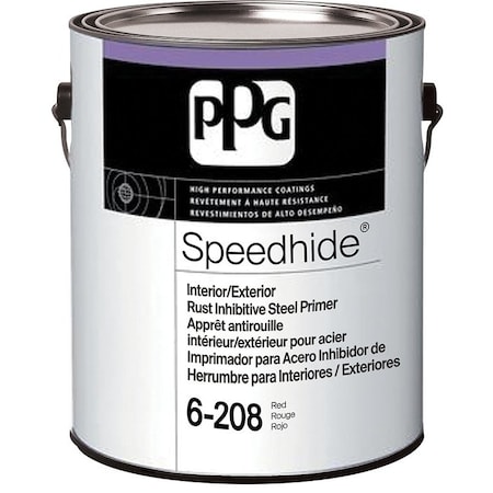 Ppg SPEEDHIDE 6-208-01 Primer, Flat, Red, 1 gal 6-208/01