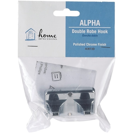 Home Impressions Alpha Chrome Double Robe Hook 408730