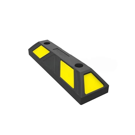 Traffic Kontrol Parking Curb Block 20inIN Long - Wheel Stop - Yellow/Black Striped - 1PC TK-PS-20-BKYW