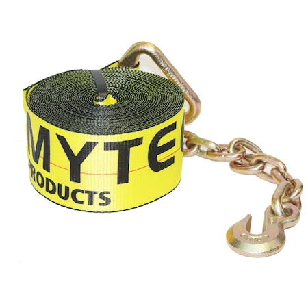 Mytee Products 3 in. x 30 ft. Winch Strap with Chain Anchor WS330CA