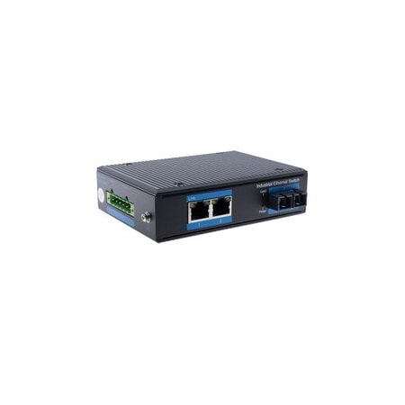 Cable Wholesale 1 Gigabit Fiber Media Converter, Industrial, SC Singlemode Duplex 1310nm, 2 RJ45, 20km 71F1-412SC