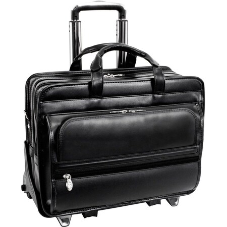 Mckleinusa 4T9996 15.6 in. Franklin Leather Patented Detachable Wheeled Laptop Briefcase 86445