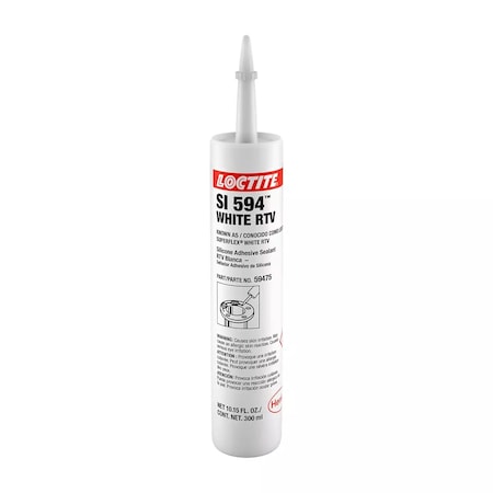 Loctite Adhesive Sealant, 10 oz, Cartridge, White, Silicone Base, SI 594 193998