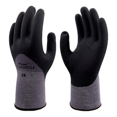 Condor Knit General Purpose Gloves, Nitrile, Micro Foam, 3/4, 3 Abrasion Level, 12 PK 824VH0
