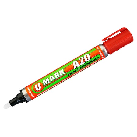 U-Mark SolidPaintMarker, 5-5/8inL, Red, Paint 10704