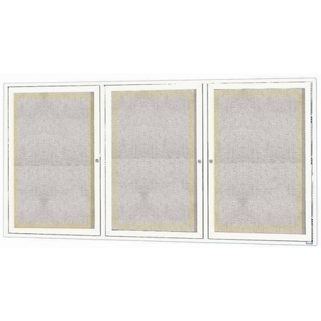 Aarco Outdoor Illuminated Enclosed Bulletin Board w/ Al Frame, Clear Satin Anodized Al, 36''Hx72''W ODCC3672-3RI