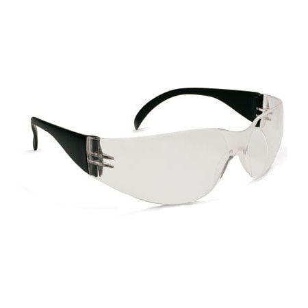 Bouton Optical Rimless Safety Glasses with Black Temple and Clear Lens 250-01-0080