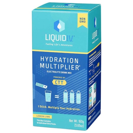 Liquid I.V. Hydration Multiplier Lemon Lime Electrolyte Drink Mix, 5.65 Ounce LVM1001