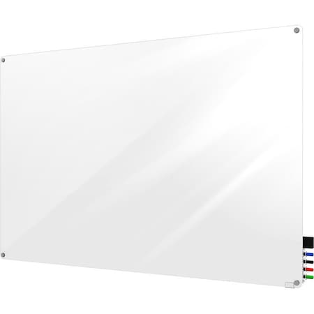 Ghent Dry Erase Board, Glass, 36 in, 48 in, No Frame Frame, White, Gloss HMYRM34WH