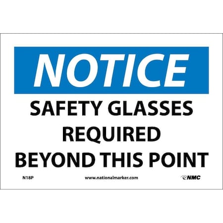 Nmc Notice Safety Glasses Required Beyond This Point Sign N18P