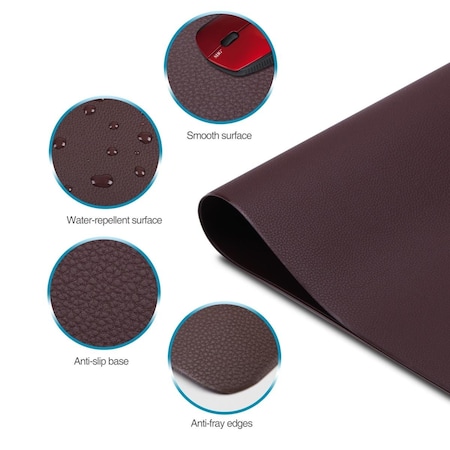 Siig Large Artificial Leather Smooth Desk Mat Protector - Dark Brown CE-PD0512-S1