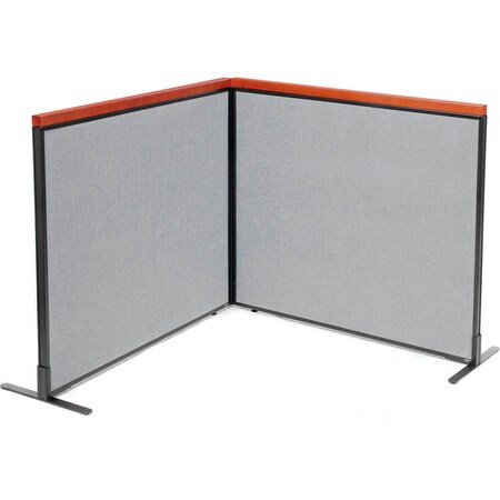 Global Industrial Interion Deluxe Freestanding 2-Panel Corner Room Divider, 48-1/4"W x 43-1/2"H Panels, Gray 695075GY