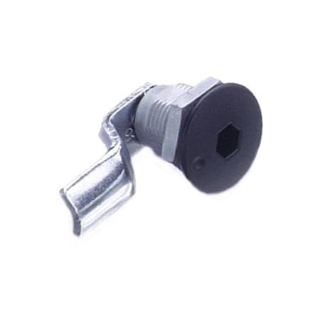 Southco Quarter-Turn Cam Latch, 8 mm Hex Recess, 12mm .47 in Grip, Sealed, Zinc Alloy, Powder Coat, Black E5-2-015-031