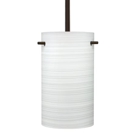 Besa Lighting Besa Tamburo 5 Stem Pendant, Chalk, Bronze Finish, 1x 11W LED 1TT-4005KR-LED-BR