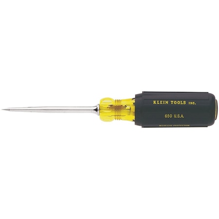 Klein Tools Cushion Grip Scratch Awl, Tip Size 3 1/2 in, Overall Length 7 7/8 in, Yellow/Black 650