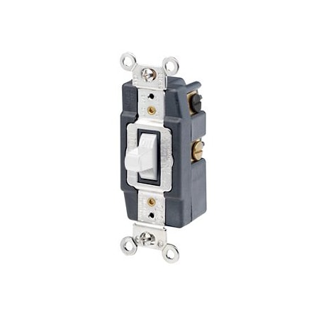 Leviton Toggle Switch, 15 Amp, 120/277 Volt, White 1282-W