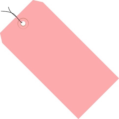 Partners Brand Shipping Tags, Pre-Wired, 13 Pt., 4 1/4" x 2 1/8", Pink, PK1000 G11043J