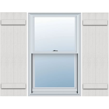Ekena Millwork Timberthane Faux Rustic Four Board Joined Board-n-Batten Faux Wood Shutters, 21 1/2W x 40H, PR FBJ06S21X040RUF