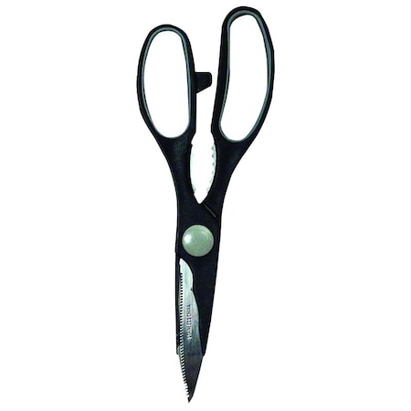 Chef Craft Kitchen Shears, Stainless Steel Blade, Plastic Handle, 8 in OAL, Sharp Blade, Dishwasher Safe: Yes 21000