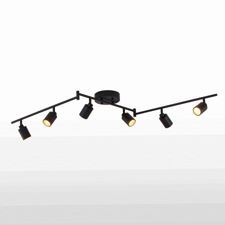 Vidalite Shura Black 6-Light Swivel Track Light with Rotatable Heads, Integrated LED, 3000k, 3000 Lumen CE1009225