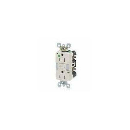 Leviton GFCI Receptacle, 15A, 125VAC, 5-15R, Almond GFNL1-HGT