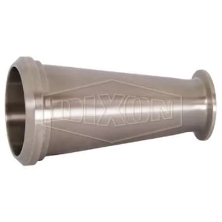 Dixon Concentric Reducer, 2 x 1-1/2 in, Clamp x Plain Beveled Seat, 304 Stainless Steel B14C31-G200150