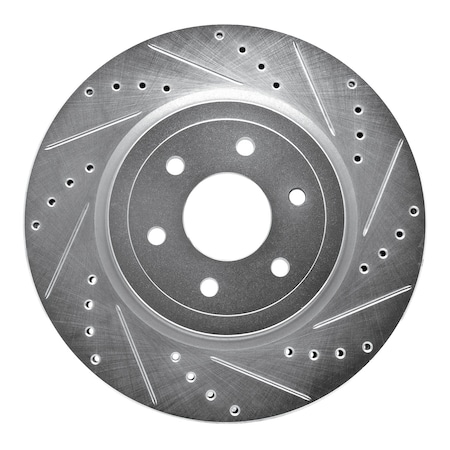 Dynamic Friction Co DFC Brake Rotor - Drilled and Slotted - Silver 631-67099R