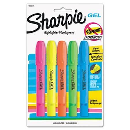 Sharpe Manufacturing Sharpie Gel Highlighter Assorted Colors, 5PK 1803277