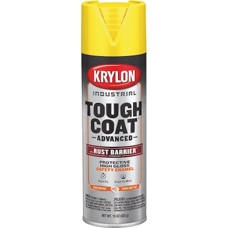 Krylon Industrial Tough Coat 15 Oz. Gloss Safety Yellow Rust Barrier Spray Enamel K00439008