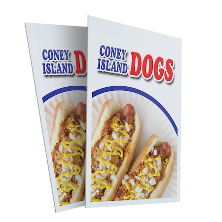 Signmission Coney Island Dogs, Plastic Signs Only 24 Inch x 36 Inch, Corrugated Plastic, 2PK CSB-2436-2PACK-Coney Island Dogs
