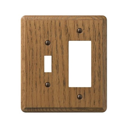 Amerelle 901TR 1 Toggle1 Rocker Combo Medium Oak Contemporary Wood Wall Plate 3501962