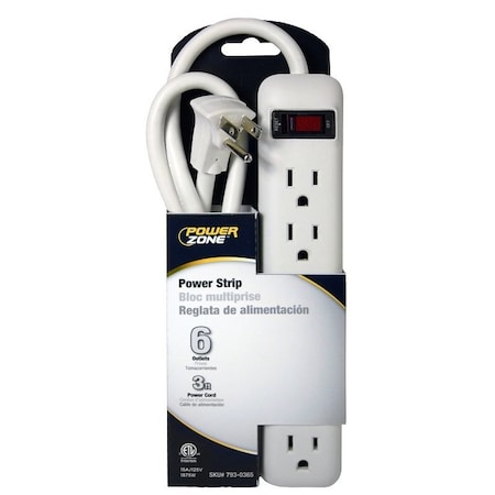 Powerzone Power Strip, Straight, 6 Outlet(s) OR801124