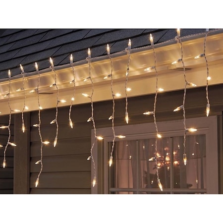 Sylvania Santas Forest LED Icicle Lights, White Cord, Clear, 150 ct 26518