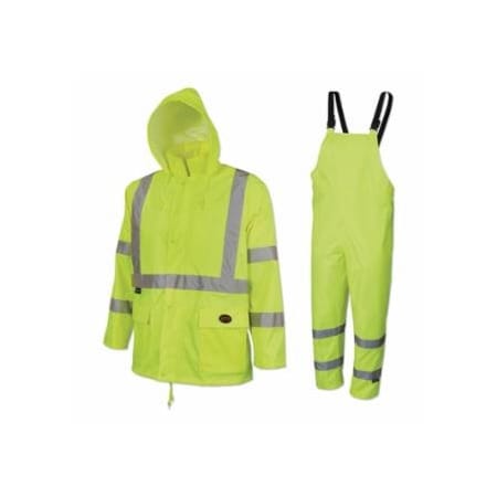 Pioneer 5618U/5619U 2-Piece HV 150D Oxford Poly/PVC Waterproof Suit, X-Large, Y/G 852-V1080360U-XL