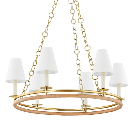 Hudson Valley Lighting Swanton 6 Light Chandelier 31 In. Aged Brass 4406-AGB