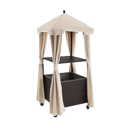 Crosley Palm Harbor Wicker Outdoor Storage Towel Valet CO7304-BR