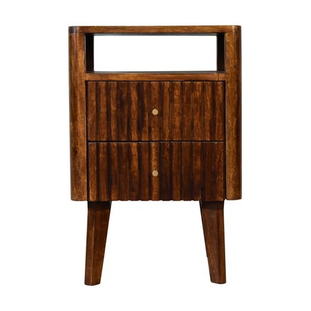 Homeroots 24" Brown Solid Wood One Drawer Nightstand 701704
