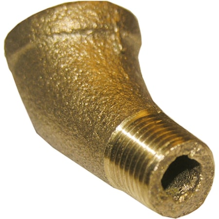 Westlake Pipe & Fittings 1/8'' FPTx1/8'' MPT 45 Deg. Brass Street Elbow, 1/8 Bend 17-9013
