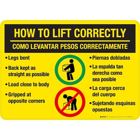 Creative Safety Supply Wall Sign, 10 in Height, 14 in Width, Vinyl and permanent pressure sensitive adhesive WS26132-14-PS