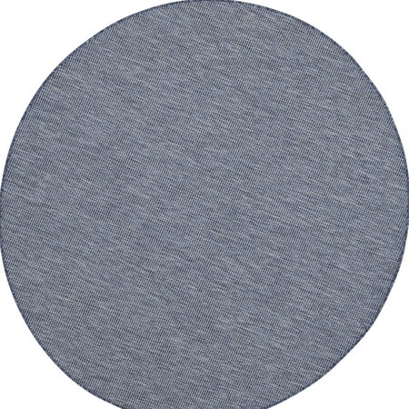 Homeroots 8' Navy Blue Round Power Loom Area Rug 522567
