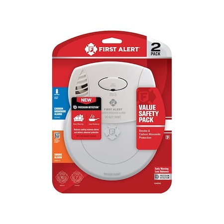 Ademco Smoke and Carbon Monoxide Combination Pack Battery-Powered Photoelectric White 1046743