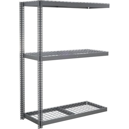 Global Industrial 3 Shelf, Heavy Duty Boltless Shelving Add On, 72"W x 48"D x 84"H, Wire Deck 785638GY