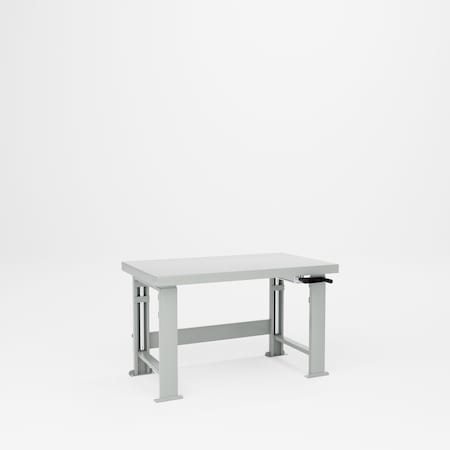 Pucel Steel Top Hydraulic Bench, 28 in W x 48 in D x 29 in-45 in H, Light Blue HBS-2848-M16