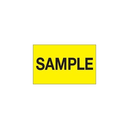 Bubblefast 1 1/4 x 2'' - ''Sample'' Fluorescent Yellow Labels BFDL1156