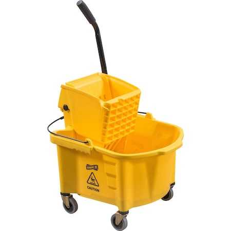 Genuine Joe Splash Shield Mop Bucket/Wringer - 26 Quart - Plastic - Yellow - 1 Each GJO60466