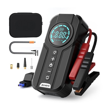 Edendirect Portable 12V Jump Starter & Air Pump, 150 PSI Cordless Tire Inflator, 2000A Peak Current ED-YX1920-10000mAh