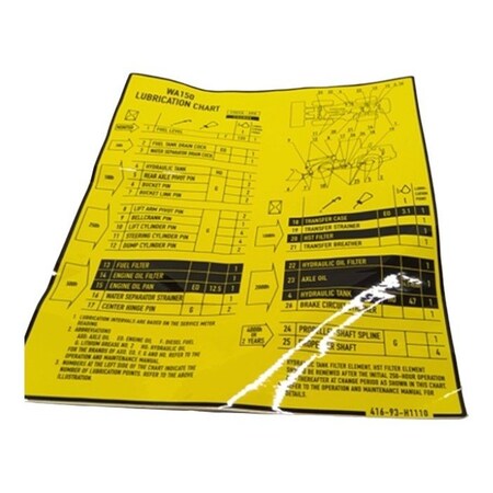 Komatsu OIL CHART, KOMATSU OEM 416-93-H1110 416-93-H1110