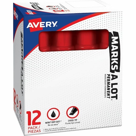 Avery Permanent Marker, Wide, PK12 AVE24147